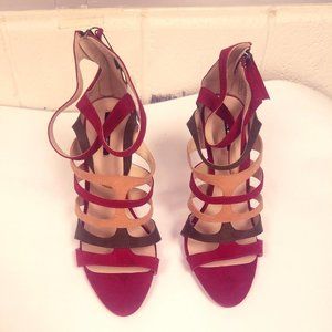 Zara Suede Multi Colored Strappy Sandal
